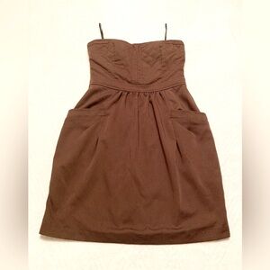 MM Couture by Miss Me Mini Strapless Brown Dress, Small